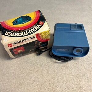 Vintage GAF View-Master Entertainer Projector Blue 2423 with Original 1969 Box